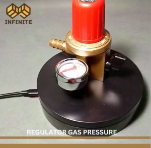 Regulator Tekanan Tinggi Kompor Gas INFINITE Warna Merah Emas