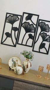 Pajangan Dinding Kayu Aesthetic Motif Flowers & Leaves