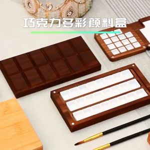 Kotak Watercolors Mini Palette Wooden Kayu Water Color Cat Air 8/15 Colors