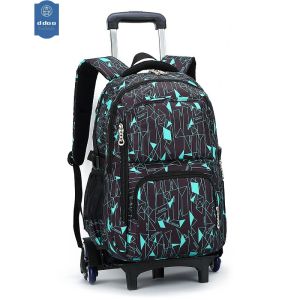 DDOO | Large Capacity Roller School Bag 3-Wheel Climbing