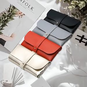 Portable Vintage Soft PU Leather Glasses Box Sunglasses Box Dustproof Fashionable Eyeglass Bag