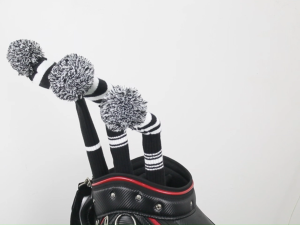 Scott Edward Golf Headcover 3pcs Wood Club Covers For Driver Cover Fairway and Hybrid with Lovely Knit PomPom