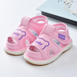 Baby Cloth Sandals Mens Summer 0-1-2-3 Years Old Baby Non-Slip Soft Bottom Squeaky Shoes Female Toddler Shoes Baby Shoes