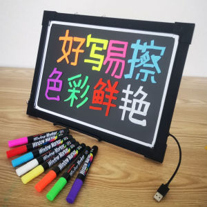 Colorful Fluorescent Pen for Luminous Board Blackboard Writing Pen Erasable Flat Head Marker Pen Suitable for All Age Groups