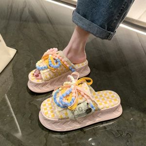 Dép Đế Dày Chống Trượt Thời Trang Mùa Hè Cho Nữ Dép Đế Cao Su PU Thường Ngày Dép Đế Xuồng Một Từ Thoải Mái