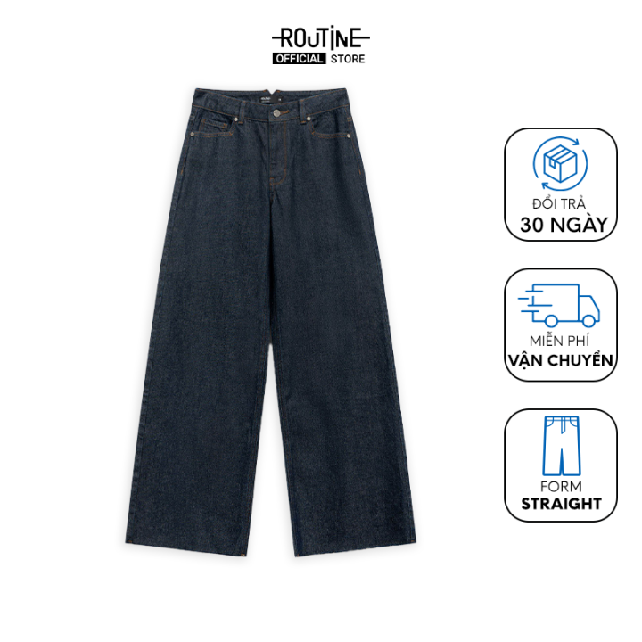 Quần Jean Nữ Ống Suông Trơn Tưa Lai Form Straight - Routine 10F23DPAW006