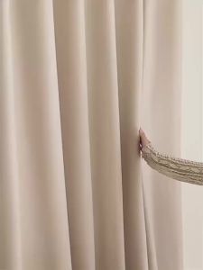 1 Piece of Simple Solid Color 100% Blackout Curtains Rod Pocket Curtains Lightweight Washable Suitable for All Seasons Living Room Bedroom Office Blackout Decoration