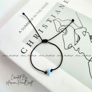 Gelang Persahabatan Tali Hitam Kura - Kura Model Serut