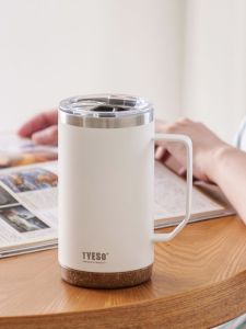 TYESO | Large Capacity Insulated Tumbler with Lid 304 Stainless Steel Coffee Cup Soft Rubber Base Hot and Cold Tumbler for Home Car Use