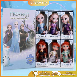 DREAMToy Mainan Boneka Frozen set New Boneka Princess Set 6inch Dengan Peliharaan Bermain Mainan Anak Perempuan Rumah Dikemas dalam kotak hadiah