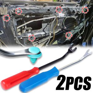 2ชิ้นแผงประตูรถไขควงหัวเข็มขัดรถยนต์การตกแต่งภายในมือถือเครื่องมือถอดชิ้นส่วนความแข็งสูงเครื่องดึงเล็บ