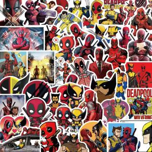 Bandai | 1 Pack Anime Sticker Deadpool And Wolverine Action Figures Hero Character Model Decorative Supplies Gift Toy