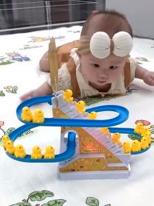 YTL เล่นเด็ก เป็ดไต่บันได สไลเดอร์ รูปหน้า เป็ดน้อย เพื่อนบันได สไลด์เป็ดน้อยสี เสียงเสียง ไฟ LED เพลงสำหรับเด็ก สไลด์ Toys