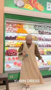 Overall Dress Wanita Korea Style Model Leher V Muslim Kekinian - Outer Dress Polos Mayung Bigsize