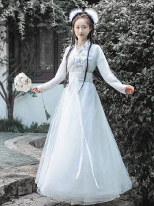 ชุดเต้นรำคลาสสิกสำหรับผู้หญิง ชุดฤดูใบไม้ผลิและฤดูร้อน ชุดเต้นรำคลาสสิกแบบปรับปรุงใหม่ ชุดเดรสยาวปานกลาง ชุดฮันฟูสำหรับผู้หญิง