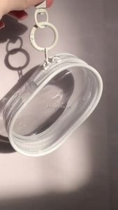 [New] Kotak Gantungan Penyimpanan Earphone Kabel Data Charger Hp / Pouch Bag Case Mini Simpan Casan Keychain Tas Slingbag Ransel MakeUp Kosmetik Zipper Box Storage Transparent Bening With HOOK / Organizer Multifungsi Pelindung Cable Headset Portable Murah