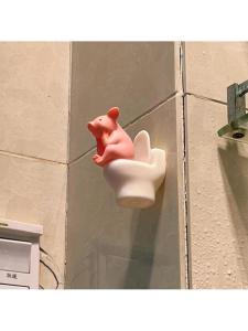 สุนัขจิ้งจอกน่ารักสำหรับตกแต่งห้องน้ำ สัตว์เลี้ยงสำหรับประดับตกแต่งโต๊ะหน้าบานประตูน้ำ วัสดุไม้ยางพารา สไตล์เรียบง่าย