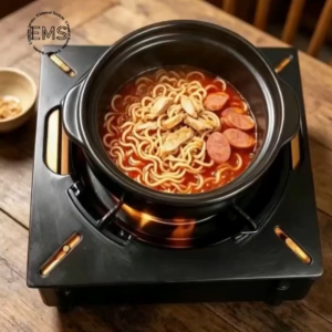 KOREAN CLAYPOT SET WITH WOODEN STOVE BASE