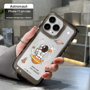 MASFEIL | Astronaut Pattern Clear Full Coverage Shockproof Silicone Phone Case