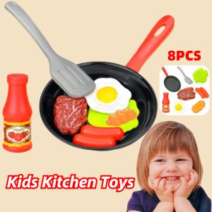 8pcs/set Kitchen Food Toys Mini Simulation Kitchenware Play Pretend Play Toy Set Children Toy