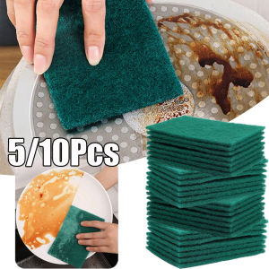 1/5 Pcs Nylon Emery Scouring Pad Anti-oil Sponge Dishwashing Cleaning Cloth Kitchen Rust Removal Cleaning Brush