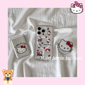 เคสโทรศัพท์แบบแม่เหล็กดูดซับสำหรับสาวน้อย 17promax iPhone 16pro แมตต์อะคริลิก ลายการ์ตูนน่ารัก สำหรับผู้หญิง 14 ซิส 13 กระเป๋าบัตร