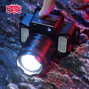 [BEC] Lampu Kepala LED | Senter Kepala Super Terang 5000 Lumen Pengisian USB-C 6 Mode Cahaya Lampu