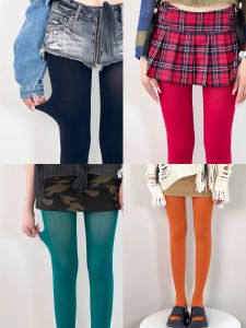 Bon Japanese Style Color Velvet Pantyhose Candy Color Young Adult Stockings Slimming High Elastic Matte Pure Color Leggings