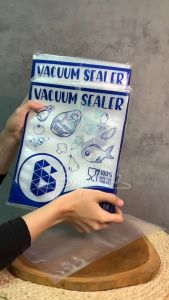 (Isi 50 Lembar) Plastik Vacuum Sealer Uk 25x30 cm/Plastik Vakum Makanan /Vacum Bag /Plastik Pakum Sealer/Kantong Plastik Frozen Food