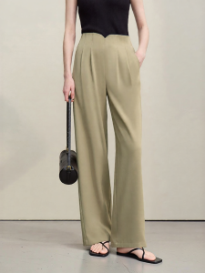 AMII | Commute Style V-Line Waist Loose Wide Leg Pants