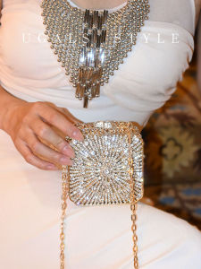UGALS | Vintage Floral Embroidered Handbag with Rhinestones