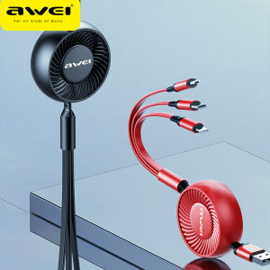 Awei CL-136 3 in 1 Retractable USB Cable ABS TPE tinned copper core 2.4A USB Micro Type C Lighting Apple Quick Charging Cable For iPhone 14 13 Pro Max Sumsung Huawei Vivo Oppo Xiaomi Realme