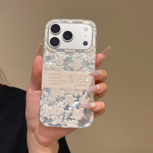 Sanrio | Sanrio HelloKitty White Rose Print Transparent Phone Case For iPhone 17 16 15 14 Pro Max Shockproof Protective Cover Sweet Style
