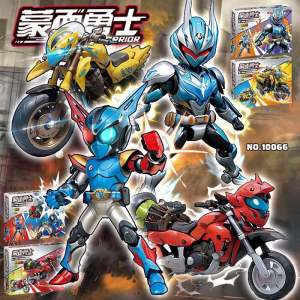 Knight Mecha Building Blocks Assembly Masked Warrior Toy Motorcycle Gift for Children Playable Creative Brothers Chad Toys