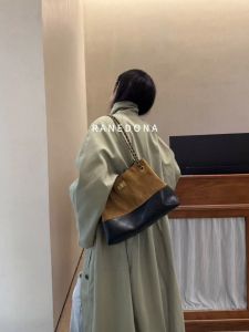 Retro Patchwork Suede Diamond Grid Travel Bag 2025 New Small Fragrance Style Chain Single Shoulder Armpit Bag Casual Tote Bag