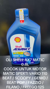 Oli Shell Ax7 Matic Original Beat Vario 110 Scoopy Genio Beat Pop Fazzio Filano Freego 125 KD1104