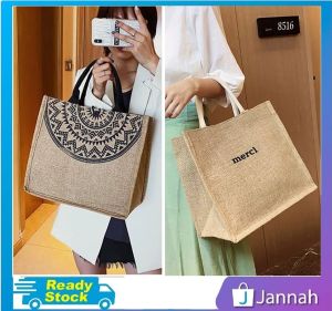 Jannah Beg Tangan Wanita Bahu Jinjing Silang ( Classic Canvas Women Travel Outer Sling Shoulder Tote Handbag ) 1K3