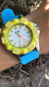 đồng hồ nam si Nhật thương hiệu ELNARD niềng nhựa xoay vỏ si dây nhựa size 37/38mm