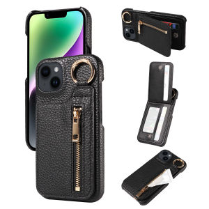PU Leather Phone Case for Iphone16e 16 15 14 13 12 11 Pro Max Plus Mini Shockproof Card Slot Zipper Stand Function Case