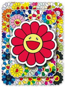 Creative Sunflower Graffiti Stickers 100 Pcs Decorative Decals for Laptop Phone Case Skateboard Helmet Cute Stationery Supplies