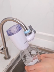 KONKA Mini Tap Water Purifier Kitchen Faucet with Washable Rust Bacteria Removal Ceramic Percolator Water Filter Universal Electric Bottle Water Dispenser USB Rechargeable Pump