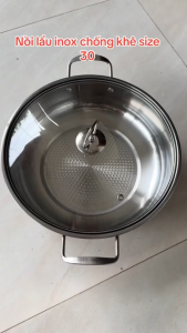 Nồi lẩu Đông Á nắp kính đáy từ dùng tất cả mọi loại bếp size 28cm - Nồi lẩu Nắp Kính Đấy Sần Size 28cm