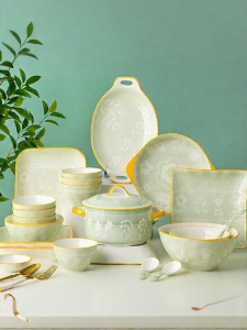 JINGDITAOCI | Home Use New Style Underglaze Ceramic Tableware Set Gift