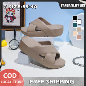Panda Slipper Women Wedge Slippers Summer Sandals Waterproof Breathable Slides 5CM High Heeled