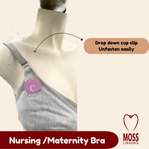 MOSS 20065 l Soft & Smooth Nursing / Maternity Bra | Wireless Comfortable Easy Breastfeeding Access