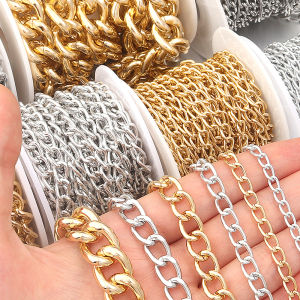 2-5Yards/Roll Aluminum Twisted Chains Gold Silver Extension Link Chain For DIY Handmade Bracelet Necklace Connectors Accessories