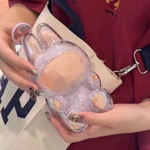 Transparent Cover For LABUBU Clear Macaron Protector Case Dust Sitting Case Popmart Bubble Mart Doll Accessories