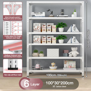 Steel Rack 6 Layers Metal Rack Steel Shelf Rack Boltless Rack Heavy Duty Metal Stainless Shelf