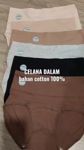 6078CD Celana Dalam Wanita High Waist bahan Katun Tinggi Pinggang Cotton Panty Anti Bacterial Basic Underwear Underpants Cewek Polos
