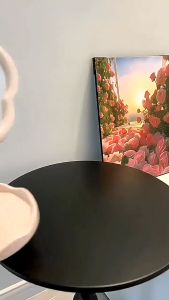 Cermin Make Up Aesthetic Stand Mirror Flower Kaca Meja Rias 360° Adjustable HM1020